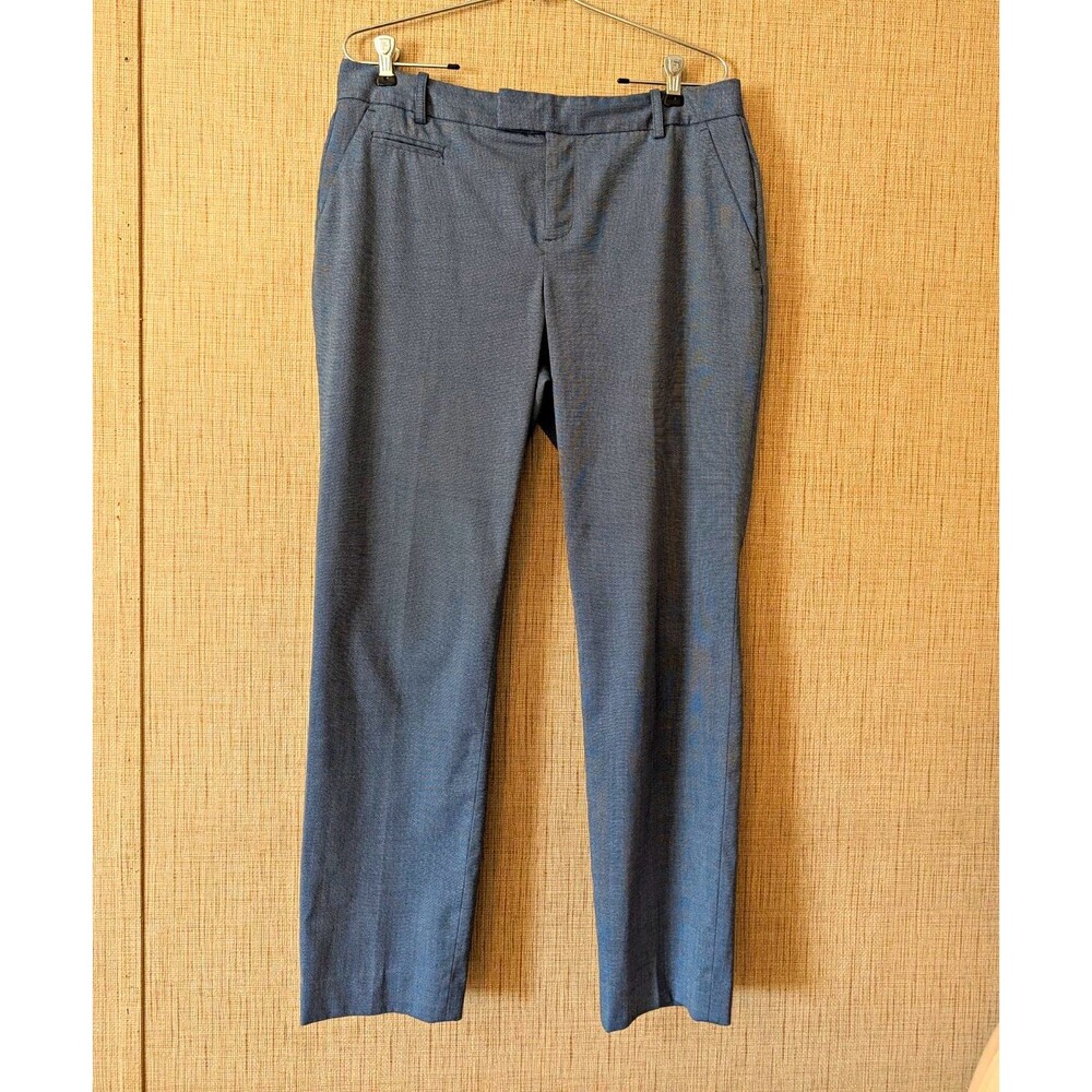 Banana Republic Blue Twill Straight-Leg Dress Pants Flat Front Pockets M